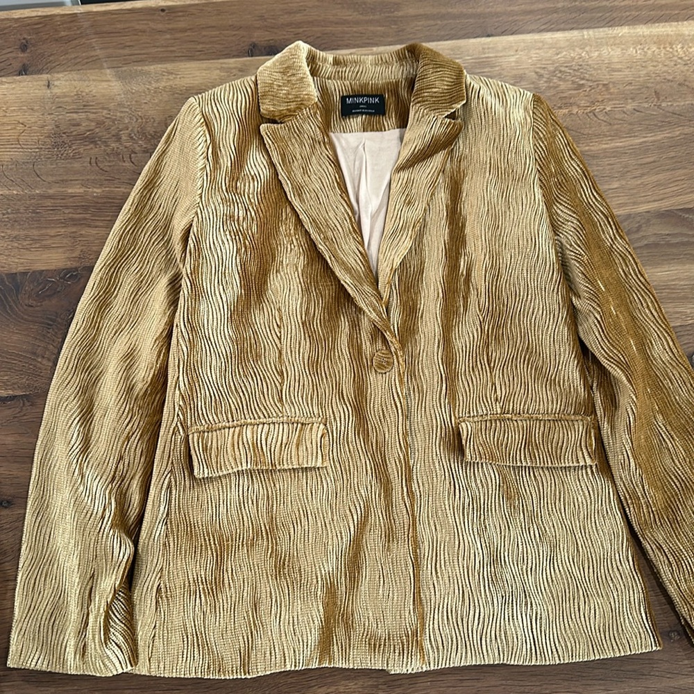 Minkpink Gold Blazer, size small